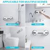 Shower Grab Bar, 16 Inch Suction Cup Grab Bars for Bathroom, Removable Shower Safety Handle Heavy Duty Bathtub Grip for Seniors and Elderly, Grey