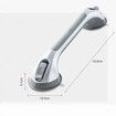 Shower Grab Bar, 16 Inch Suction Cup Grab Bars for Bathroom, Removable Shower Safety Handle Heavy Duty Bathtub Grip for Seniors and Elderly, Grey