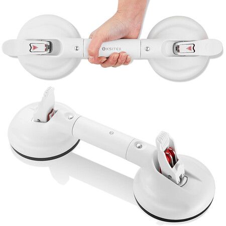 Grab Bar for Bathtubs and Showers, Shower Handle for Elderly Suction, Heavy Duty Max Load 253lb, Handicap Grab Bars 43CM, White