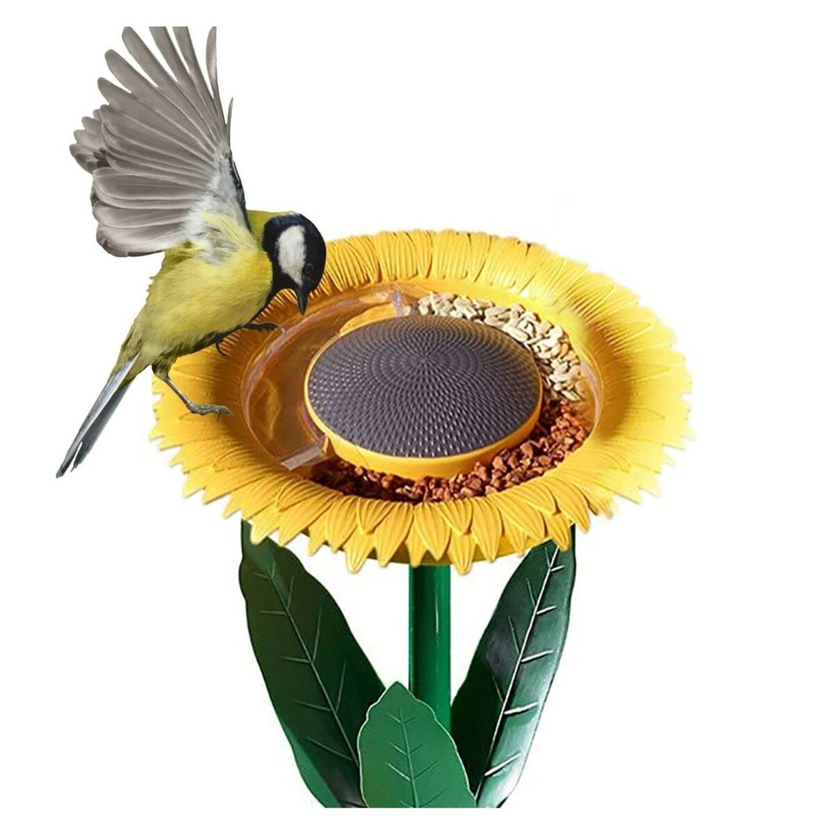 Sunflower Bird Feeder Outdoor Flower Shape Bird Feeding Tray,Garden Decor Stake,Ideal Gift Surprise for Nature Lover,Wild Bird Watcher