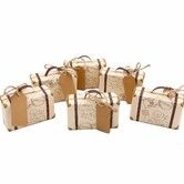 Mini Suitcase Favor Boxes,Small Gift Boxes Vintage Style with Tags,50 Pack,Wedding Travel Theme Party Decor