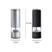Silver Electric Stainless Steel Grinder Portable Black Pepper & Salt Grinder Suitable for Table Salt & Sea Salt