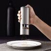 Silver Electric Stainless Steel Grinder Portable Black Pepper & Salt Grinder Suitable for Table Salt & Sea Salt