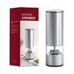 Silver Electric Stainless Steel Grinder Portable Black Pepper & Salt Grinder Suitable for Table Salt & Sea Salt