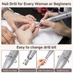 Portable Electric Nail Drill File 45000RPM Cordless Professional Manicure Polishing for Acrylic Gel Nails E File Machine with Bits Base