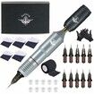 Tattoo Machine Kit Professional Wireless Tattoo Pen Kit Detachable RC Tattoo Power Supply,Tattoo Motor Unit Color Silver