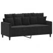 2-Seater Sofa Black 140 cm Velvet