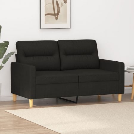 2-Seater Sofa Black 120 cm Fabric