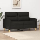 2-Seater Sofa Black 120 cm Fabric
