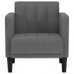 Sofa Chair with Armrests Dark Grey 53 cm Fabric