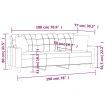 3-Seater Sofa with Throw Pillows Black 180 cm Faux Leather