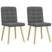 Dining Chairs 2 pcs Dark Grey Fabric