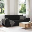 3-Seater Sofa Black 180 cm Fabric