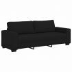 3-Seater Sofa Black 180 cm Fabric