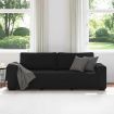 3-Seater Sofa Black 180 cm Fabric
