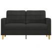 2-Seater Sofa Black 140 cm Fabric