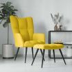Relaxing Chair with a Stool Mustard Yellow Velvet