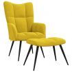 Relaxing Chair with a Stool Mustard Yellow Velvet