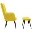 Relaxing Chair with a Stool Mustard Yellow Velvet