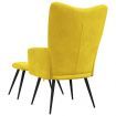 Relaxing Chair with a Stool Mustard Yellow Velvet