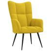 Relaxing Chair with a Stool Mustard Yellow Velvet