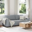 3-Seater Sofa Light Grey 180 cm Fabric