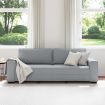 3-Seater Sofa Light Grey 180 cm Fabric
