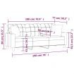 3-Seater Sofa with Throw Pillows Cappuccino 180 cm Faux Leather