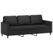 3-Seater Sofa Black 180 cm Faux Leather