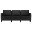 3-Seater Sofa Black 180 cm Faux Leather