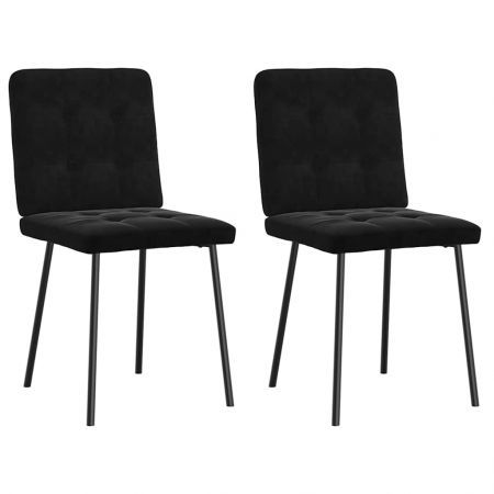 Dining Chairs 2 pcs Black Velvet