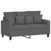 2-Seater Sofa Dark Grey 120 cm Fabric