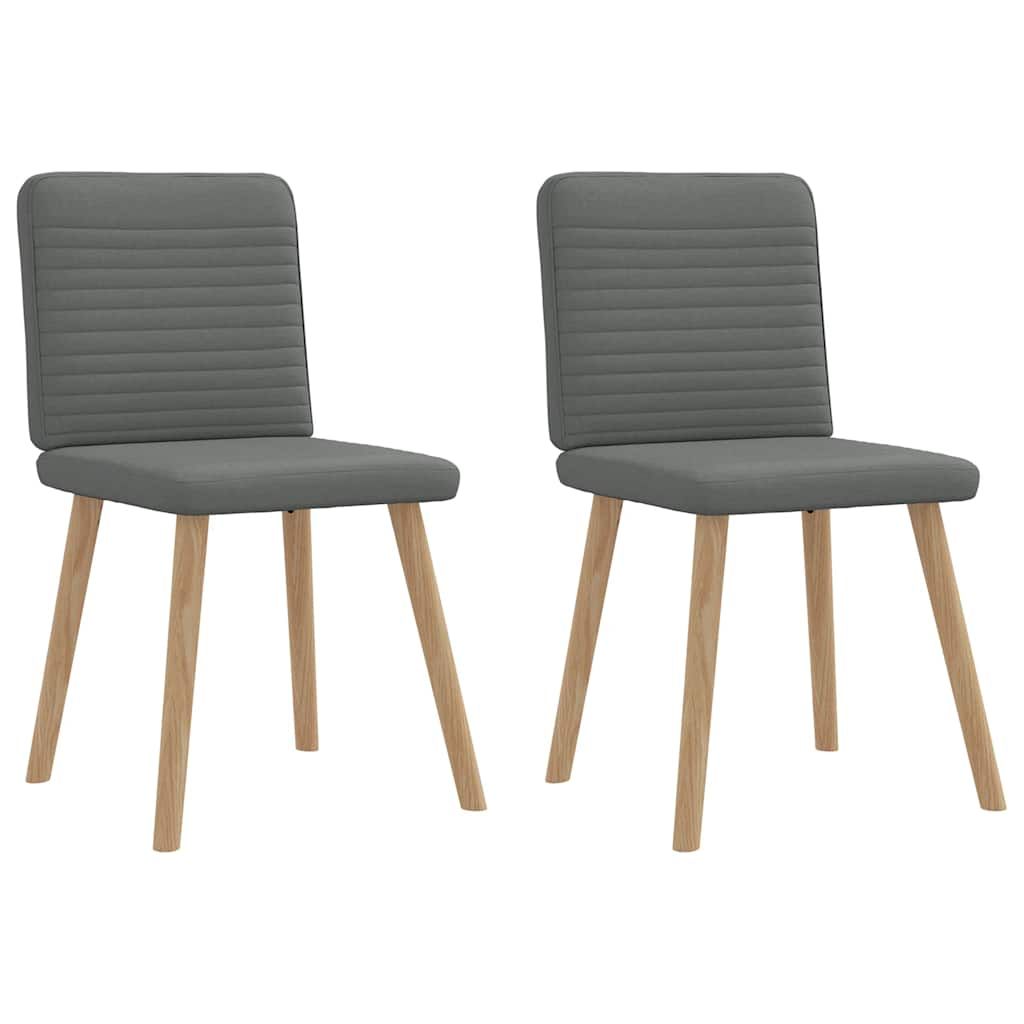 Dining Chairs 2 pcs Dark Grey Fabric