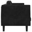 Sofa with Cushions 3-Seater Black Velvet
