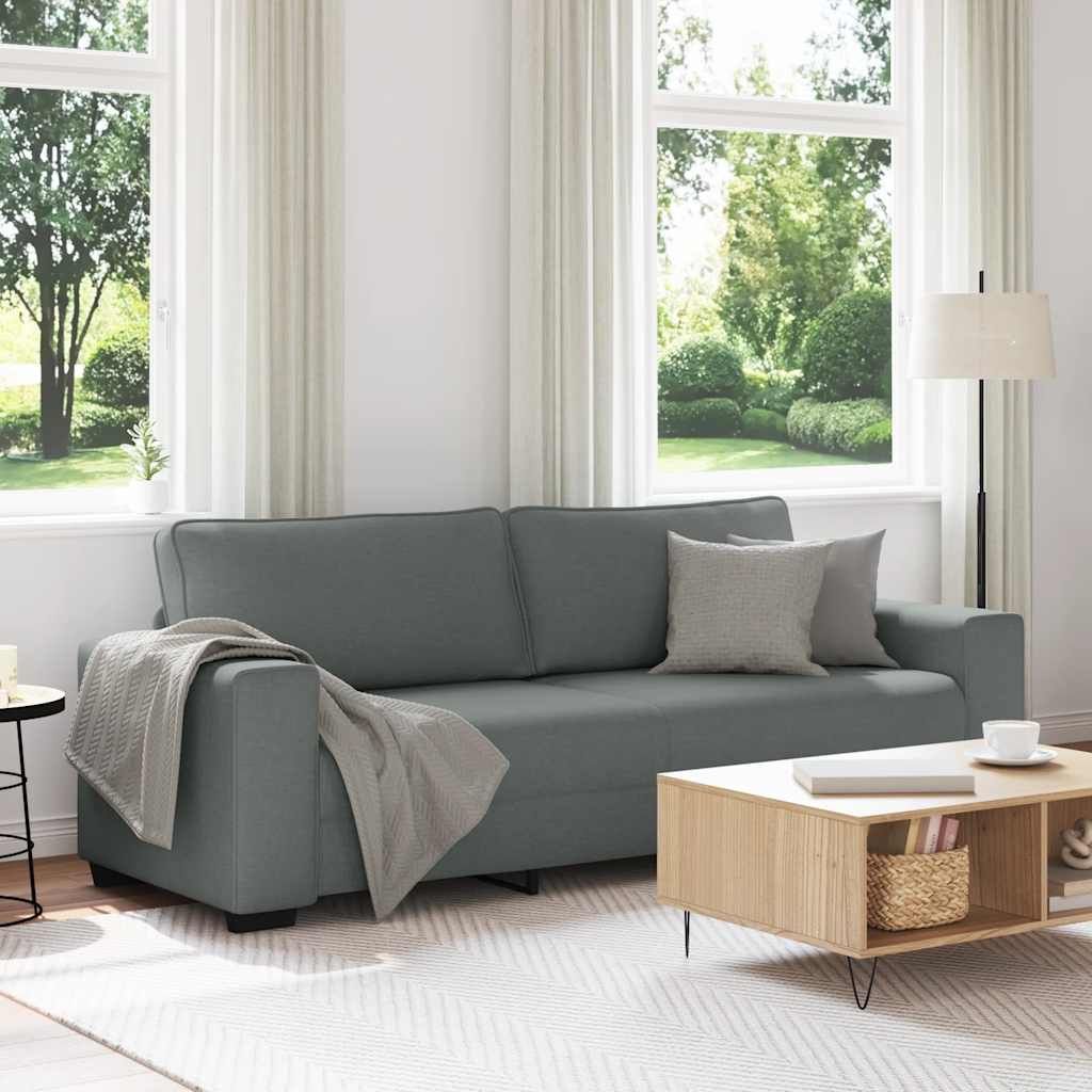 3-Seater Sofa Dark Grey 180 cm Fabric