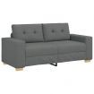Loveseat Sofa Dark Grey 140 cm Fabric