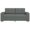 Loveseat Sofa Dark Grey 140 cm Fabric
