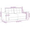 Loveseat Sofa Dark Grey 140 cm Fabric