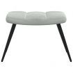 Relaxing Chair with a Stool Light Grey Velvet