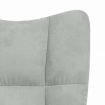 Relaxing Chair with a Stool Light Grey Velvet
