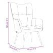 Relaxing Chair with a Stool Light Grey Velvet