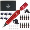 Tattoo Machine Kit Professional Wireless Tattoo Pen Kit Detachable RC Tattoo Power Supply,Tattoo Motor Unit Color Red