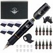 Tattoo Machine Kit Professional Wireless Tattoo Pen Kit Detachable RC Tattoo Power Supply,Tattoo Motor Unit Color Black