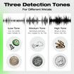 Metal detector with tri tone audio, adjustable 180mm depth detection, suitable for beaches, gardens, lightweight ergonomic design