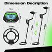 Metal detector with tri tone audio, adjustable 180mm depth detection, suitable for beaches, gardens, lightweight ergonomic design