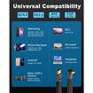 5inch USB C Cable, Short USBC to USBC Cable 240W, Flat FPC 90 Degree Type C Fast Charging Cord, Thunderbolt 4 USB 4 PD 3.1