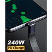 5inch USB C Cable, Short USBC to USBC Cable 240W, Flat FPC 90 Degree Type C Fast Charging Cord, Thunderbolt 4 USB 4 PD 3.1