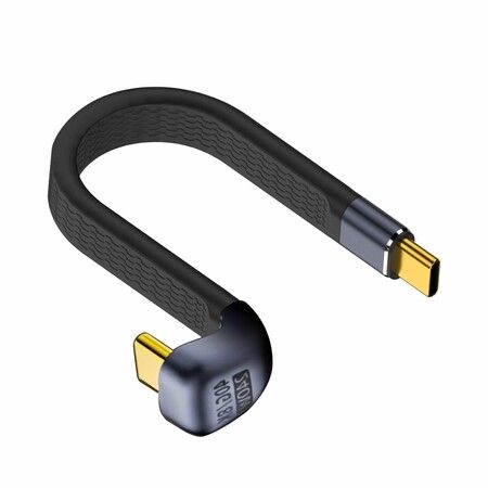 5inch USB C Cable 240W, U Shape 180 Degree USB C to C Cable 40Gbps, Flat and Flexible Type C Fast Charging Cable