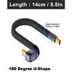 5inch USB C Cable 240W, U Shape 180 Degree USB C to C Cable 40Gbps, Flat and Flexible Type C Fast Charging Cable