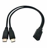 USB C Splitter Charge Cable,1 Feet USB Type C Female to 2 Dual USB Type C Male Y Splitter Extension Charging Cable, Only for Charging